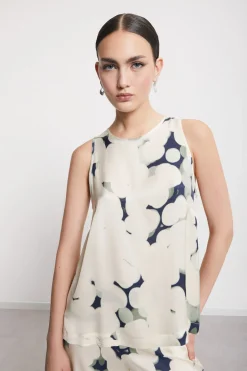 Top en viscose imprimée