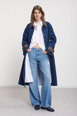 Trench long en coton