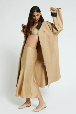 Trench long en coton