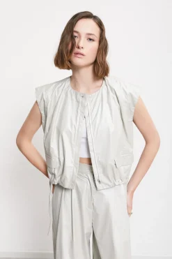 Veste cropped en coton