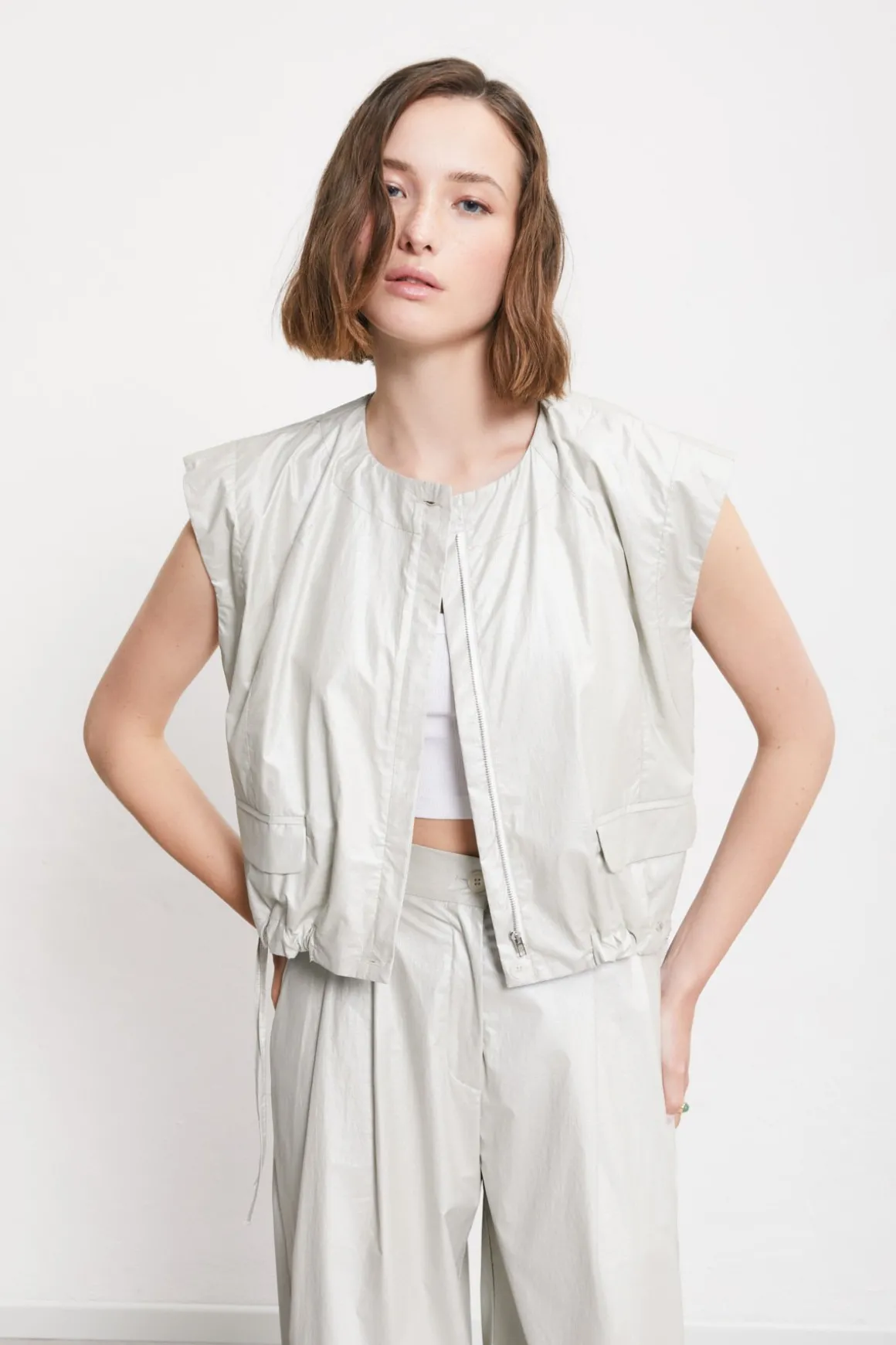 Veste cropped en coton