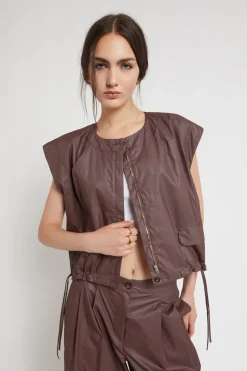 Veste cropped en coton