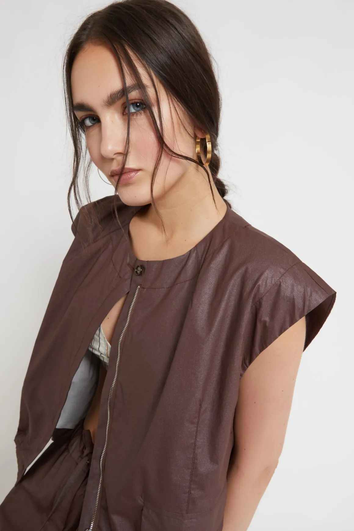 Veste cropped en coton