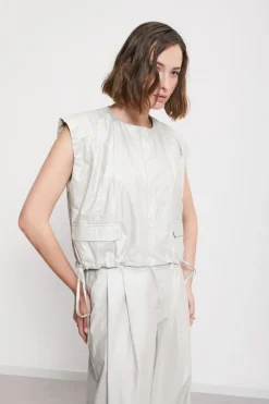 Veste cropped en coton