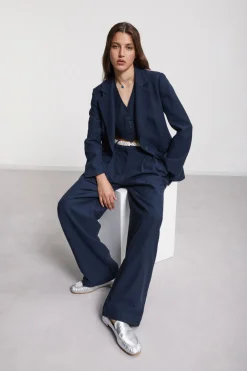 Veste en lin en double tissu