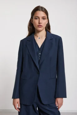 Veste en lin en double tissu