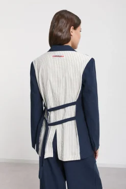Veste en lin en double tissu