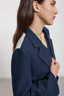 Veste en lin en double tissu