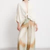 Veste kimono en soie mélangée
