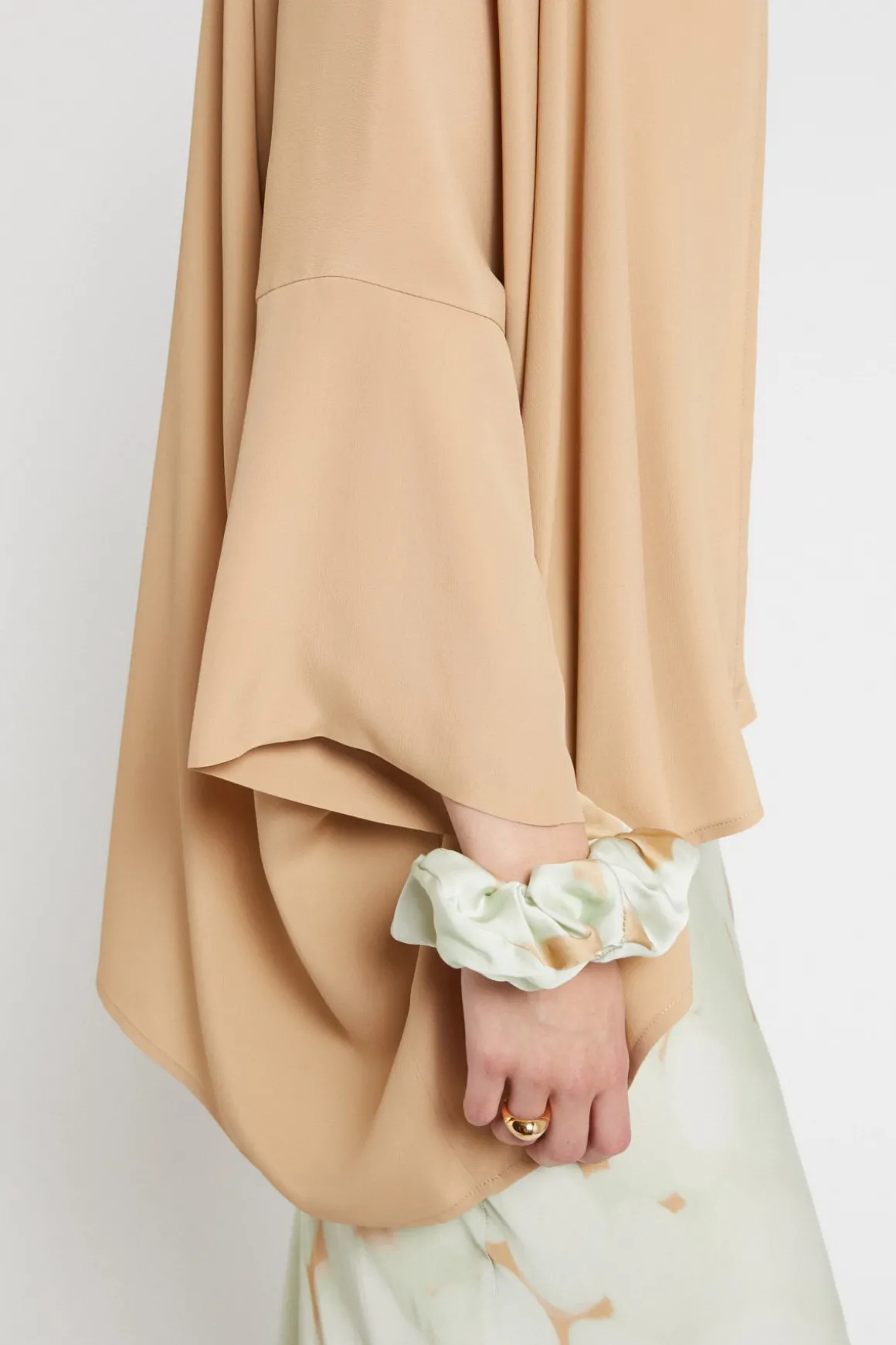 Veste kimono en soie mélangée