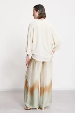 Veste kimono en soie mélangée