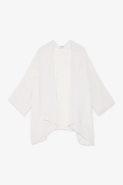 Veste kimono en soie mélangée